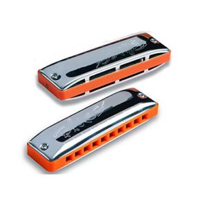 WAAZVXS Harmonica Blues Diatonic 10 Holes 20 Notes Harp Key Of C ABS Comb Stainless Reeds Musical Instruments (Color : Orange)