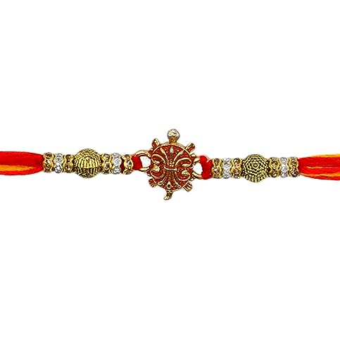 Premium Designer Rakhi for Brother Multicolor Beautiful & Designer Thread Raksha Bandhan Rakhi for Loving Brother Bhai | Rakhi for Small Brother (Lucky Turtle)