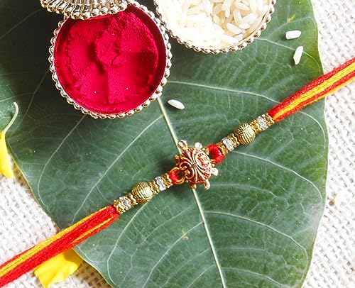 Premium Designer Rakhi for Brother Multicolor Beautiful & Designer Thread Raksha Bandhan Rakhi for Loving Brother Bhai | Rakhi for Small Brother (Lucky Turtle)