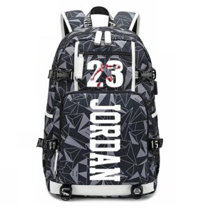 basketball player j-ordan laptop multifunctional backpack waterproof travel backpack fan book bag (b1)