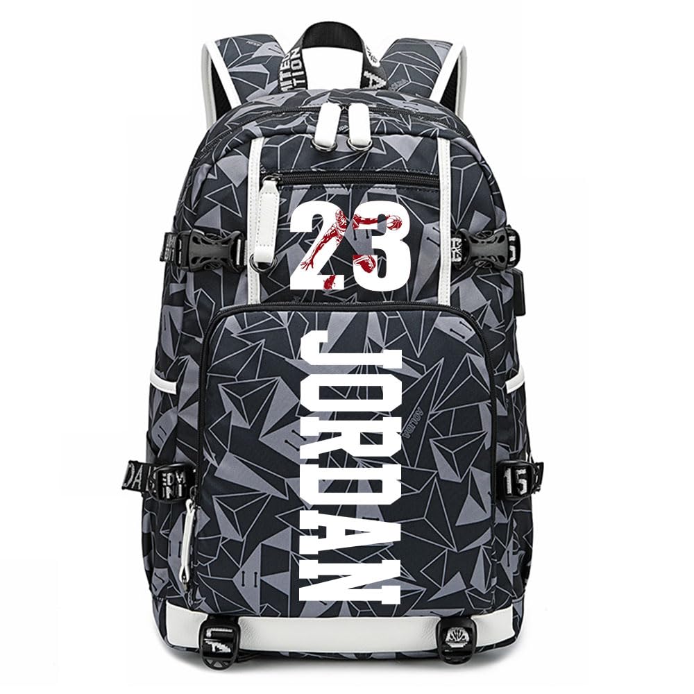 Basketball Player J-Ordan Laptop Multifunctional Backpack Waterproof Travel Backpack Fan Book Bag (B1)