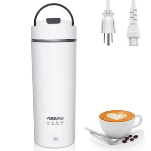 persuper portable kettle, 450ml small electric travel kettle, coffee kettle, with 4 variable presets, fast boil and keep warm function, auto shut-of, boil dry protection, 316 stainless steel