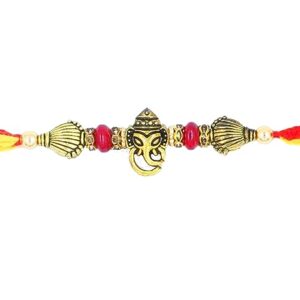 Vakratunda Ganesha Rakhi for Brother Multicolor Beautiful & Fancy Designer Thread Raksha Bandhan Rakhi for Loving Brother Bhai RURAKH009