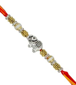 elephant rakhi for brother multicolor beautiful & fancy designer thread raksha bandhan rakhi for loving brother bhai rurakh0011