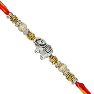 Elephant Rakhi for Brother Multicolor Beautiful & Fancy Designer Thread Raksha Bandhan Rakhi for Loving Brother Bhai RURAKH0011