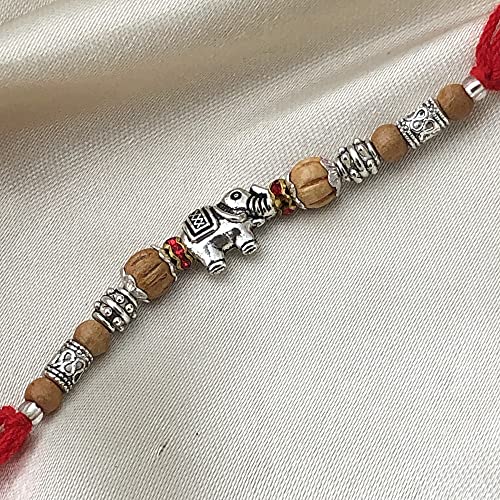 Elephant Rakhi for Brother Multicolor Beautiful & Fancy Designer Thread Raksha Bandhan Rakhi for Loving Brother Bhai RURAKH0011