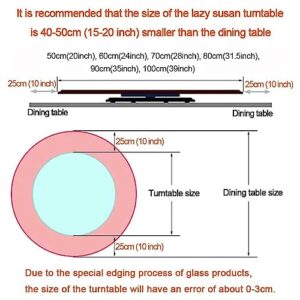 Yesbon Tempered Glass Lazy Susan Round Dining Table Turntable Heavy Duty Rotating Tray Large Tabletop Serving Plate High Load Capacity Transform Your Dining Experience,85cm