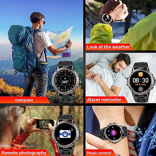 Smart Watch for Men with Bluetooth Call, 1.52''HD Military smartwatch IP68 Waterproof Fitness Watch with Heart Rate Sleep Monitor,Fitness Activity Tracker with Compass Sports Watch for Android iOS