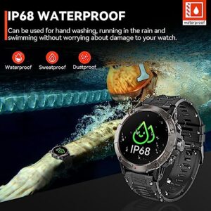 Smart Watch for Men with Bluetooth Call, 1.52''HD Military smartwatch IP68 Waterproof Fitness Watch with Heart Rate Sleep Monitor,Fitness Activity Tracker with Compass Sports Watch for Android iOS