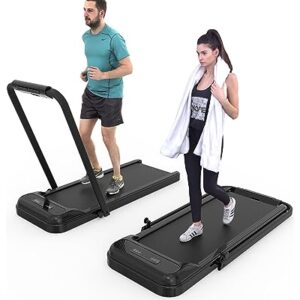 GARVEE 2-in-1 Treadmill, [2.25 HP] [0.6-6.2 MPH] for Running Walking, Folding Treadmill with Real-time Workout Data on LCD Display, Under Desk Treadmill for Apartment Office Home Workout- Black