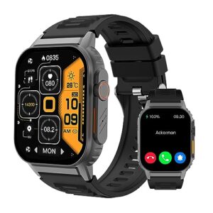 smart watch(answer/make call), 2.01" smartwatch for men women, ip67 waterproof, 100+ sport modes fitness tracker, heart rate sleep monitor, ai voice, smart watches for android ios phones