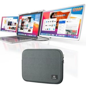 limink 14" triple portable monitor with 1 cable, s500 laptop screen monitor extender for one cable connect and limink portable laptop bag tablet carrying case protective sleeve