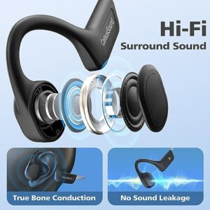 CelsusSound Bone Conduction Headphones,IPX7 Waterproof Running Headphones,Open Ear Headphones Wireless Bluetooth 5.3 with Mic for Running,Cycling,Hiking,Gym,Workout.