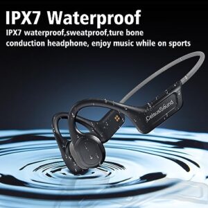 CelsusSound Bone Conduction Headphones,IPX7 Waterproof Running Headphones,Open Ear Headphones Wireless Bluetooth 5.3 with Mic for Running,Cycling,Hiking,Gym,Workout.