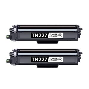 tn-227bk 2 pack tn-223 tn227 toner cartridge - high yield nuc compatible replacement for brother tn227 toner hl-3230cdn printer