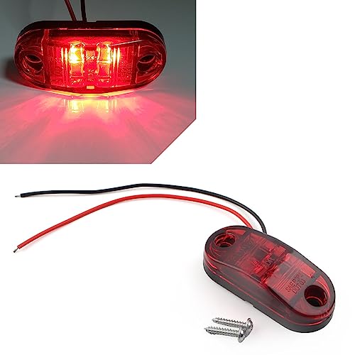 GZYF LIRU Car Auto 2 SMD LED Side Marker Light Trailer Identification Lamp for Truck Trailer RV SUV,Red