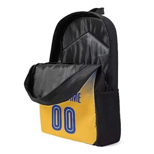 Golden State Custom Backpack High Capacity,Add Personalized Name And Number, Backpack for Men Women,Basketball Bags for Teenagers
