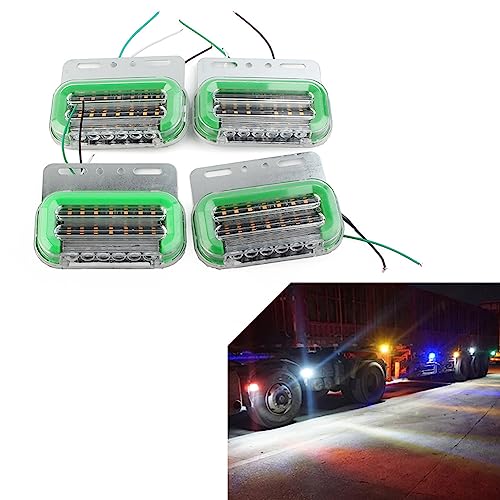 Lirun Car LED Side Marker Light External Signal Indicator Lamp for Truck Trailer Lorry,Green