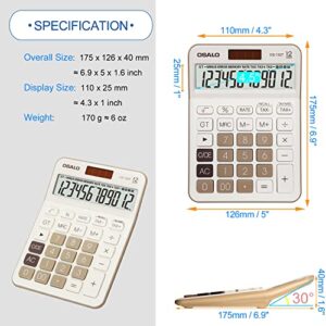 Pocket Small Size Desk Calculator and Large Double Pocket Waterproof File Bag with Handle Bundle