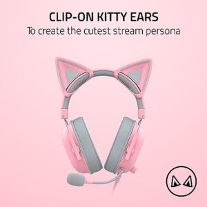 Razer Kitty Ears V2: Clip-on Kitty Ears for Headsets, Gaming Headphones - Universal Fit - Versatile, Adjustable Straps - Lightweight Sillicone - Durable & Comfortable - Quartz Pink