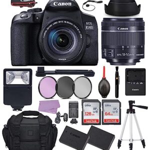 Canon EOS 850D (T8i) DSLR Camera EF-S 18-55mm f/4-5.6 is STM Lens Bundle, Starter Kit with (Gadget Bag, Digital Slave Flash, 192Gb Memory, 50" Tripod and More) (Renewed)