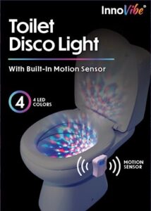 toilet disco light, motion activated, turn your late night-light bathroom into an awesome experience, 4 awesome disco lights to optomize your fun, bathroom accessory, great for gifts, coolest toilet