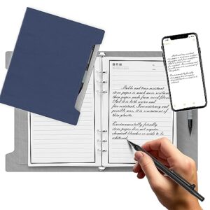xhzni reusable notebooks - a5 waterproof spiral notebooks, 50 sheets of stone paper per smart notebook for school, office, business, and professional with 1erasable pen & 1 cloth included(blue)