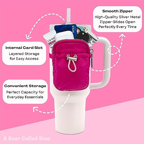 Stanny Pack | Water Bottle Pouch | Accessories Bag for Stanley Cup Tumbler, Hydro Flask, YETI, Owala, Simple Modern, HydroFlask Bottles | Compatible with 18oz, 20oz, 24oz, 32oz, 40oz (Berry Pink)