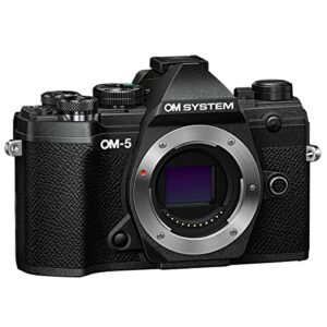 OM System OM-5 Mirrorless Digital Camera with M.Zuiko Digital ED 12mm f/2 Lens, Olympus Camera, Black