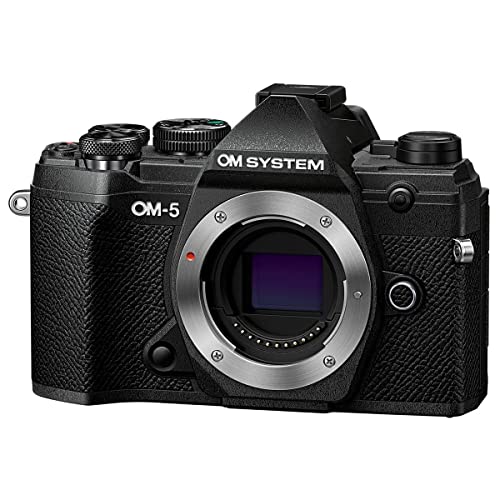 OM System OM-5 Mirrorless Digital Camera with M.Zuiko Digital ED 12mm f/2 Lens, Olympus Camera, Black