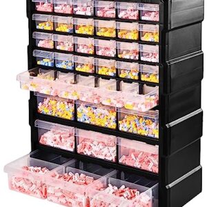 Elevon Hardware and Craft Cabinet 14.8" W x 6.3" D x 18.7" H, 39 Drawers, Black