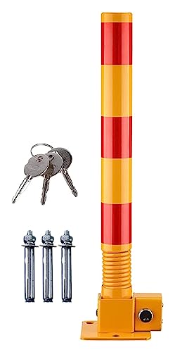 RONGQI Car Parking Space Lock Bollard Lockable Folding Security Post with Flexible Spring Collision Avoidance Bollard Parking Post with Keys (Color : Yellow-red, Size : 600x60mm)