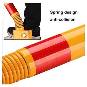 RONGQI Car Parking Space Lock Bollard Lockable Folding Security Post with Flexible Spring Collision Avoidance Bollard Parking Post with Keys (Color : Yellow-red, Size : 600x60mm)