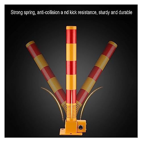 RONGQI Car Parking Space Lock Bollard Lockable Folding Security Post with Flexible Spring Collision Avoidance Bollard Parking Post with Keys (Color : Yellow-red, Size : 600x60mm)