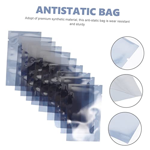 STOBOK 400 Pcs Anti-static Bag Computer Accessories Electronic Accessories Outdoor Accessories Tiny Bag Electronic Organizer Bag Dime Bag Composite Material Grey Professional Package Bag