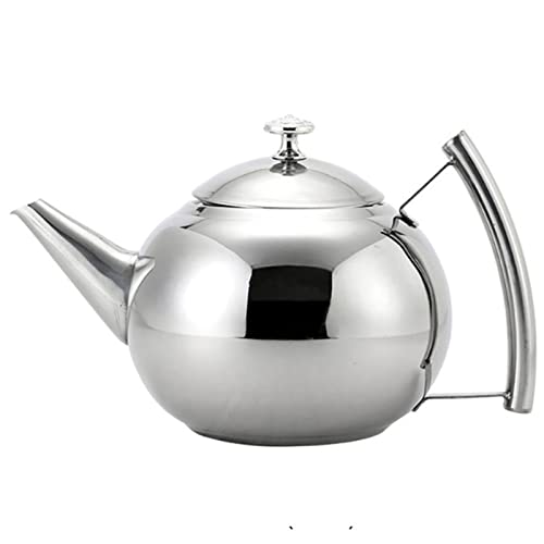 Whistling Tea Kettle Stove Top, Stainless Steel Teakettle, Teapot with Cool Toch Ergonomic Handle and Infuser, Silver (Color : OneColor, Size : 1.5L)