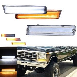 tonsya for 1973 1974 1975 1976 1977 1978 1979 ford f-150 trucks,1978 1979 ford bronco front corner turn signal lights clear lens