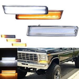 Tonsya For 1973 1974 1975 1976 1977 1978 1979 Ford F-150 Trucks,1978 1979 Ford Bronco Front Corner Turn Signal Lights Clear Lens