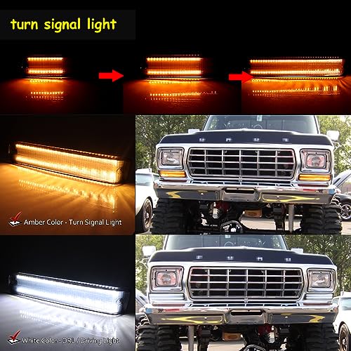 Tonsya For 1973 1974 1975 1976 1977 1978 1979 Ford F-150 Trucks,1978 1979 Ford Bronco Front Corner Turn Signal Lights Clear Lens