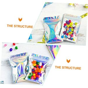 Dime Bag 100pcs Plastic Bag Glitter Earrings Bead Earrings Plastic Bags Clear Sealed Bag Zipper Storage Bags Small Clear Bags Sealing Earring Bag Necklace Bag Small Bags Snack Abs