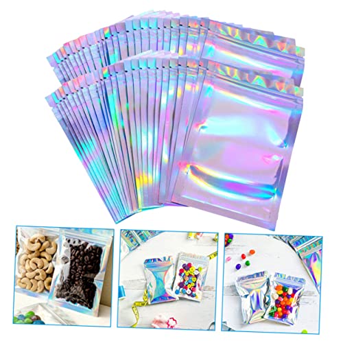 Dime Bag 100pcs Plastic Bag Glitter Earrings Bead Earrings Plastic Bags Clear Sealed Bag Zipper Storage Bags Small Clear Bags Sealing Earring Bag Necklace Bag Small Bags Snack Abs