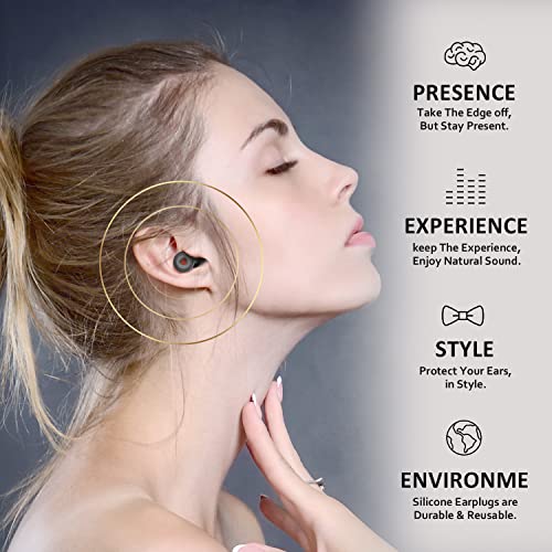 Ear Plugs for Sleeping Noise Cancelling – Super Soft, Reusable Hearing Protection in Flexible Silicone, Noise Cancelling Earbuds for Sleep - 6 Ear Tips in S/M/L – 25dB Noise Cancelling Black