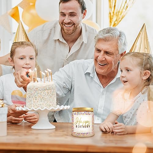 Happy Birthday Candle - Birthday Sprinkle Candle Gift Birthday Gifts for Women - 7oz Vanilla Cream Scented Candle Happy Birthday Gifts for Her, Best Gifts for Girl, Friends, Men