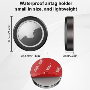 4 Pack Aluminum Waterproof Airtag Holder Case - AirTag Sticker Mount | Apple AirTag 3M Adhesive Sticker Mount | AirTag Holder Case for Outdoor Luggage, Laptop, Car, Bike, Remote,Control Drone