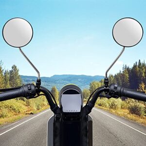 Bike Rear View Mirror Adjustable Wide Angle Metal Bicycle Mirrors for Handlebars HD Glass Shockproof Side Mirror Universal for Bicycle E-bike Scooter