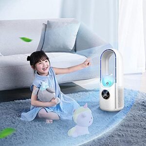 TREGOO Leafless Tower Fan, Bladeless Fan, Remote Control, Fan Touch Controls Fans Electric Quiet Fan Oscillating Standing Fan Evaporative Air Cooler