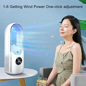 TREGOO Leafless Tower Fan, Bladeless Fan, Remote Control, Fan Touch Controls Fans Electric Quiet Fan Oscillating Standing Fan Evaporative Air Cooler