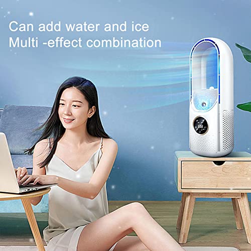 TREGOO Leafless Tower Fan, Bladeless Fan, Remote Control, Fan Touch Controls Fans Electric Quiet Fan Oscillating Standing Fan Evaporative Air Cooler