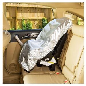 ziciner baby car seat sun shade cover, infant auto seats heat protector keeps baby's carseat at cooler temperature, blocks out heat & sun uv covers, universal baby travel accessories