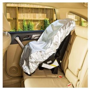 Ziciner Baby Car Seat Sun Shade Cover, Infant Auto Seats Heat Protector Keeps Baby's Carseat at Cooler Temperature, Blocks Out Heat & Sun UV Covers, Universal Baby Travel Accessories